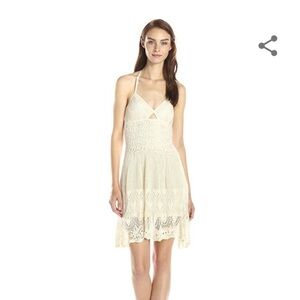 Jessica Simpson Ariya Halter Crochet White Dress